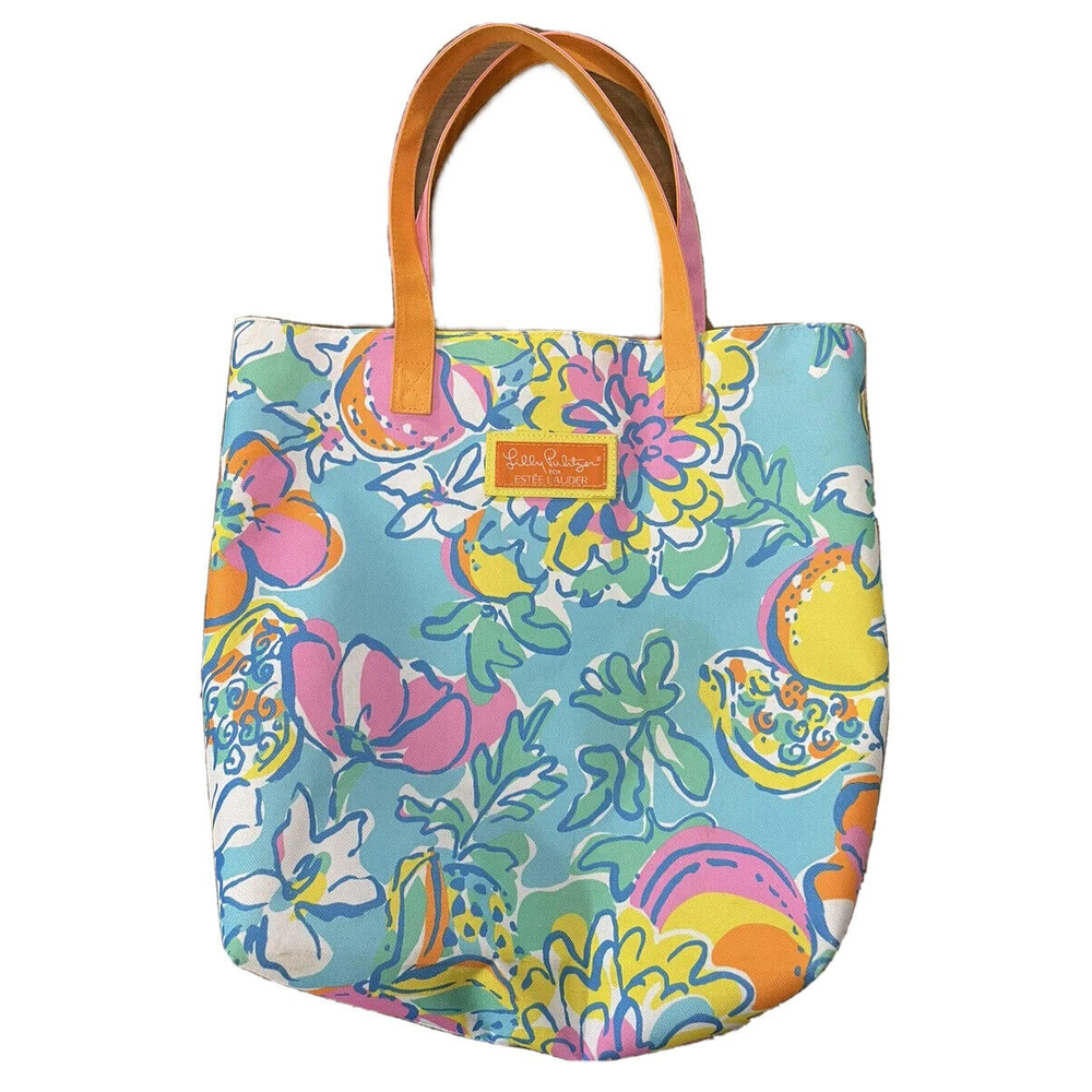 Lilly Pulitzer for Estee Lauder Shoulder Tote Bag 17” X 14” Shoulder Beach Bag